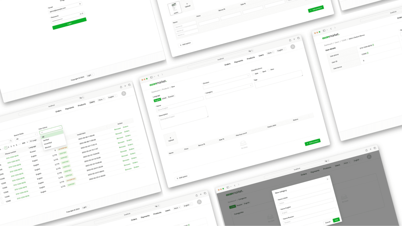 Azan Market Dashboard